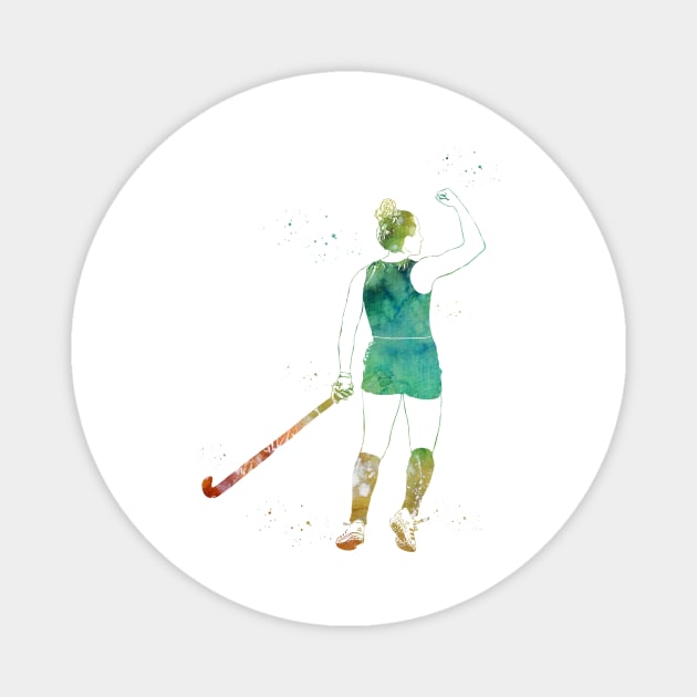 Field Hockey Player Girl Magnet by erzebeth